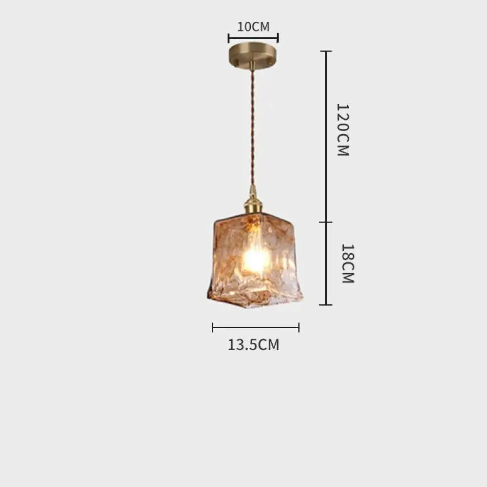 Retro Brass Chandelier Restaurant Glass Lamp Artistic Creativity Personalized Industrial Wind A /