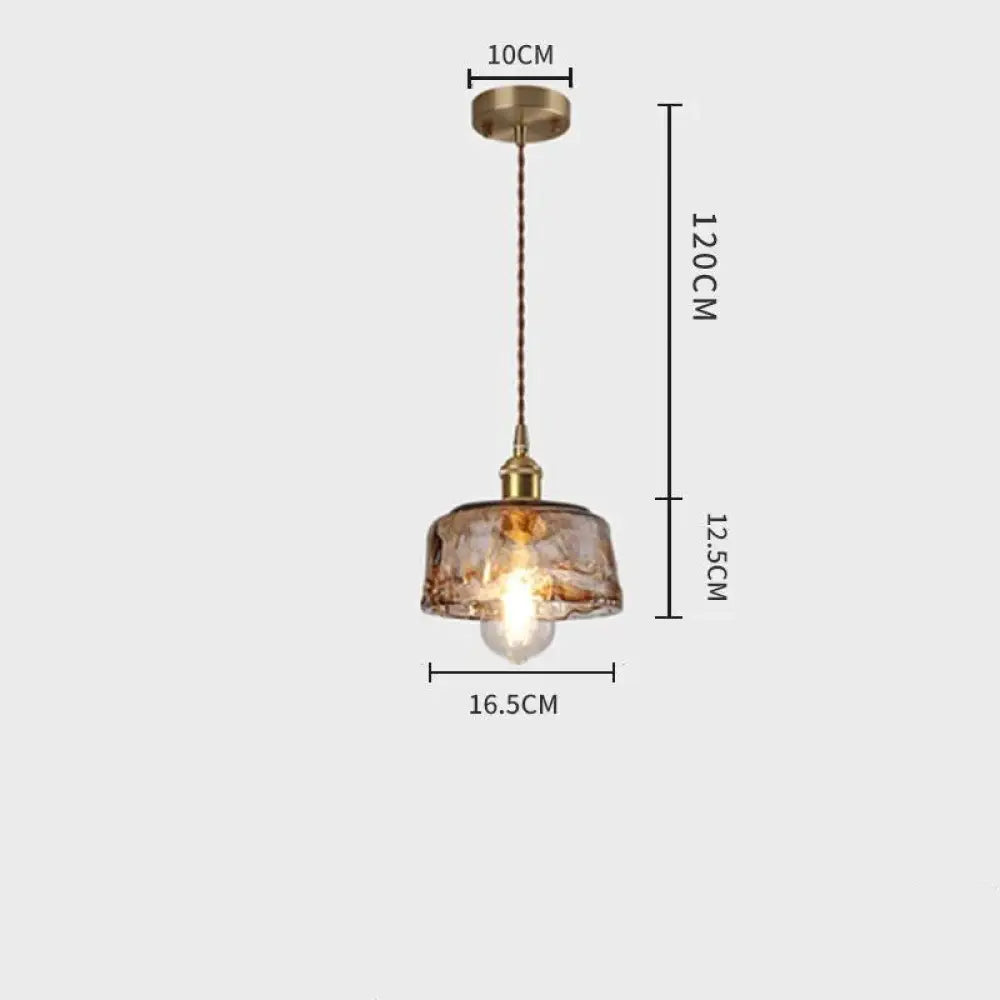 Retro Brass Chandelier Restaurant Glass Lamp Artistic Creativity Personalized Industrial Wind B /
