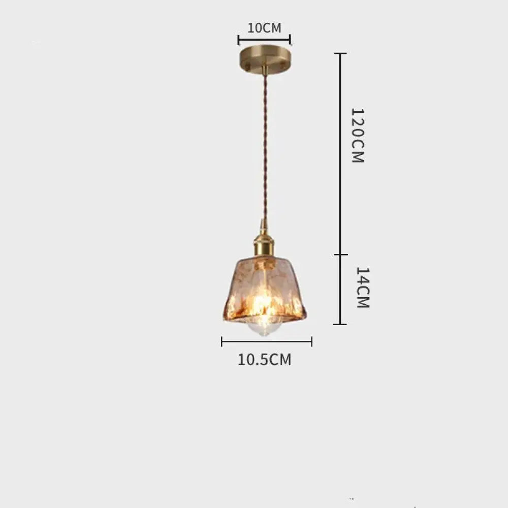 Retro Brass Chandelier Restaurant Glass Lamp Artistic Creativity Personalized Industrial Wind C /