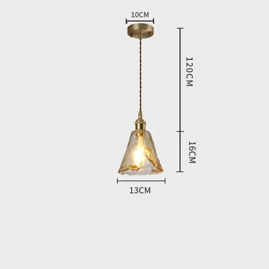 Retro Brass Chandelier Restaurant Glass Lamp Artistic Creativity Personalized Industrial Wind D /