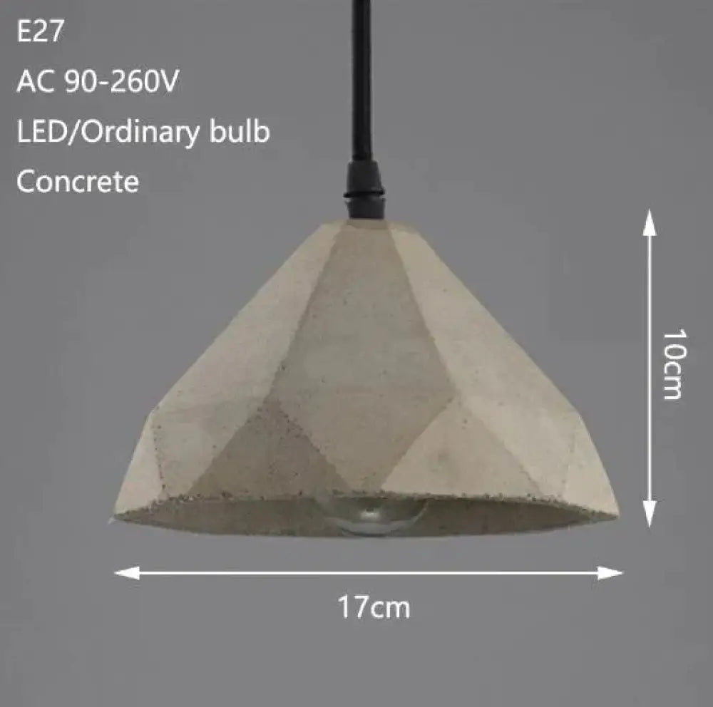 Retro Loft Concrete Pendant Light E27 Led Industrial Deco Hanging Lamp Cement With 5 Styles For