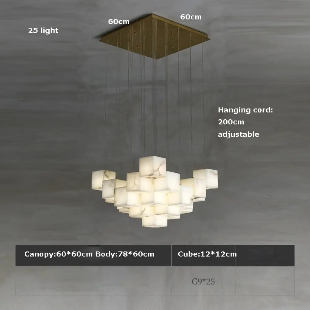 Retro Marble Rubik Cube Led Lustre Pendant Lights. Hanging Lamps For Ceiling Suspension Luminaire
