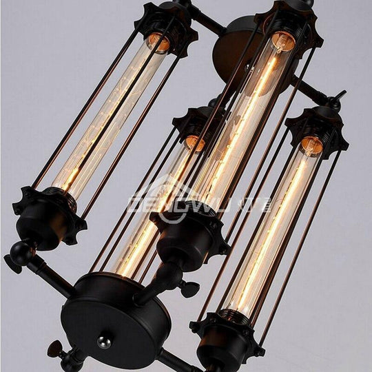 Retro Vintage 4 Heads Steam Pipe Ceiling Pendant Lamp E27 Lights Loft Restaurant Master Bedroom