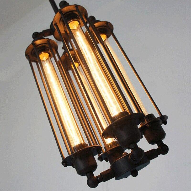 Retro Vintage 4 Heads Steam Pipe Ceiling Pendant Lamp E27 Lights Loft Restaurant Master Bedroom