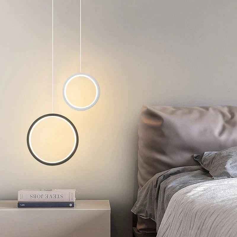 Ring Pendant Light Minimalist /Creative /Personality Bedroom Bedside Led Lights Long Line Hanging