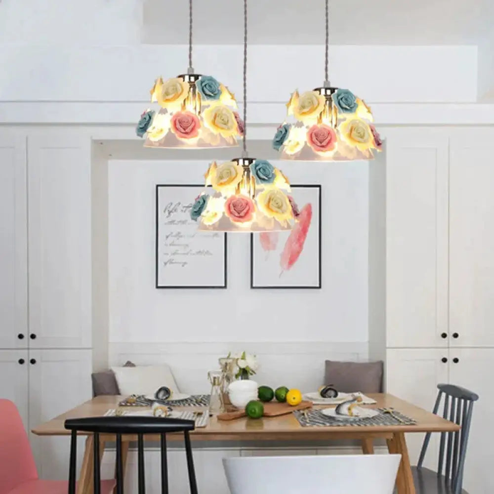 Rose Decor Led Pendant Lights Vintage Lighting Luminaires Suspendus For Living Room Dining Loft