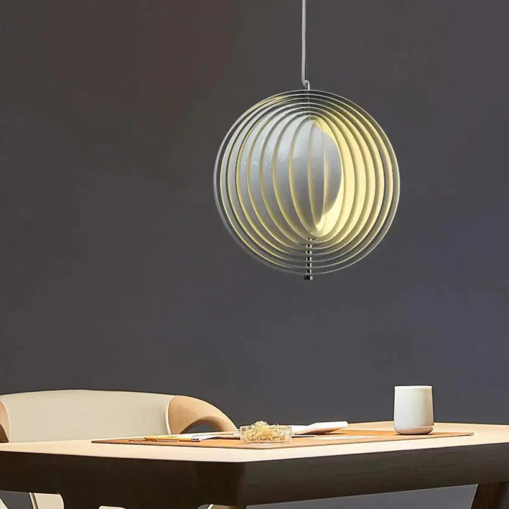 Rotary Moon Chandelier Living Room Bedroom Dining Lamps Wrought Iron Dia35Cm / Warm Light Pendant