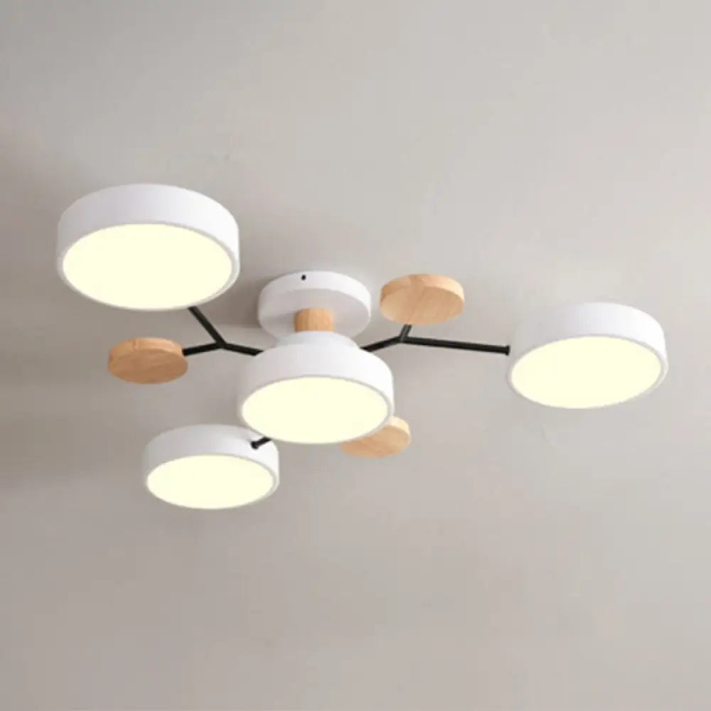 Samantha - Semi Flush Mount Light Macaron Led Acrylic Semi - Flush Ceiling Fixture 4 / White Warm