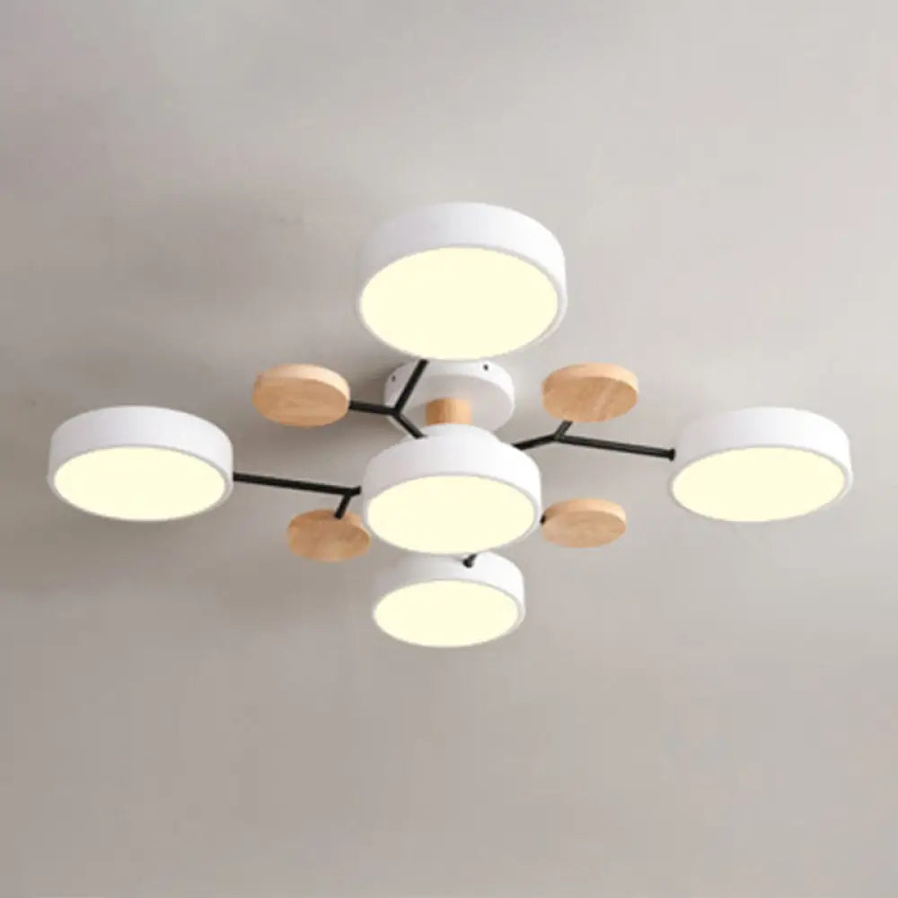 Samantha - Semi Flush Mount Light Macaron Led Acrylic Semi - Flush Ceiling Fixture 5 / White Warm