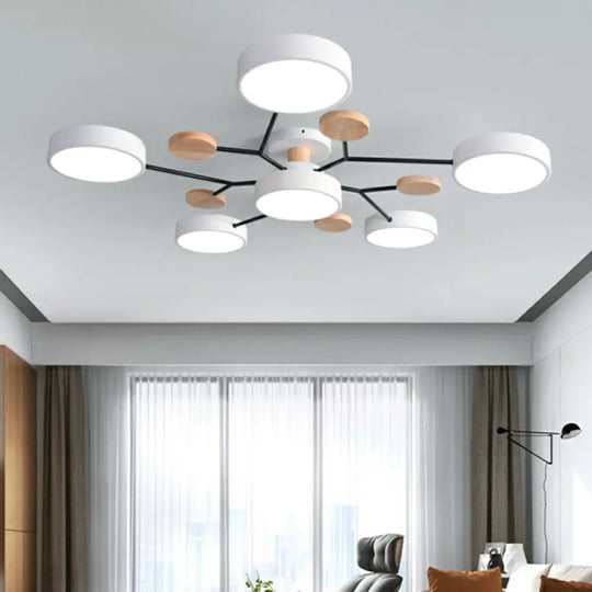 Samantha - Semi Flush Mount Light Macaron Led Acrylic Semi - Flush Ceiling Fixture 6 / White Lamp