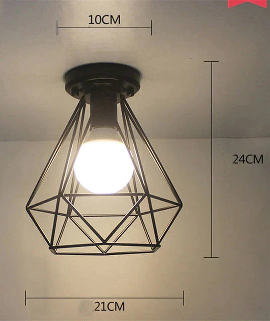 Scarlett - Vintage Industrial Iron Cage Led Ceiling Lights 3