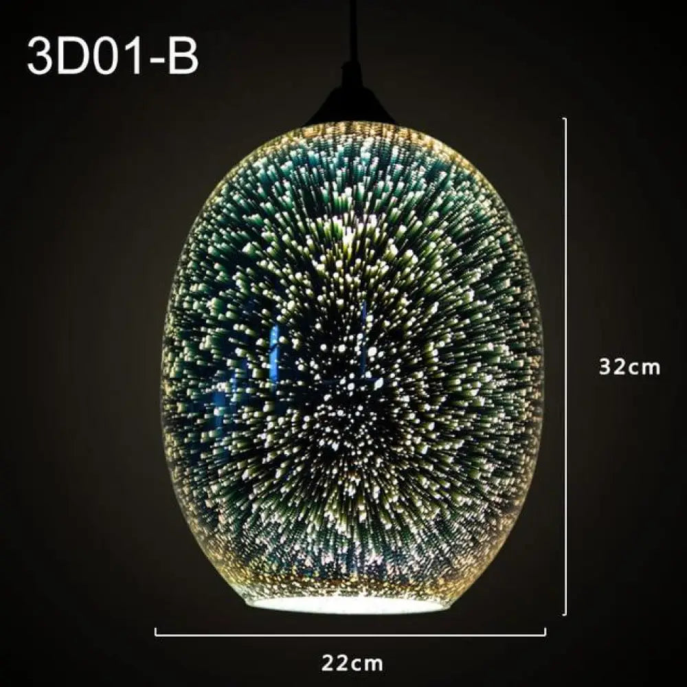 Shiny 3D Led Pendant Lights Lustre Pendente For Bar Living Room Kitchen Modern Glass Industrial