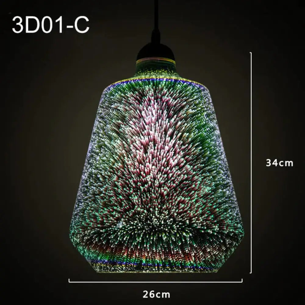 Shiny 3D Led Pendant Lights Lustre Pendente For Bar Living Room Kitchen Modern Glass Industrial