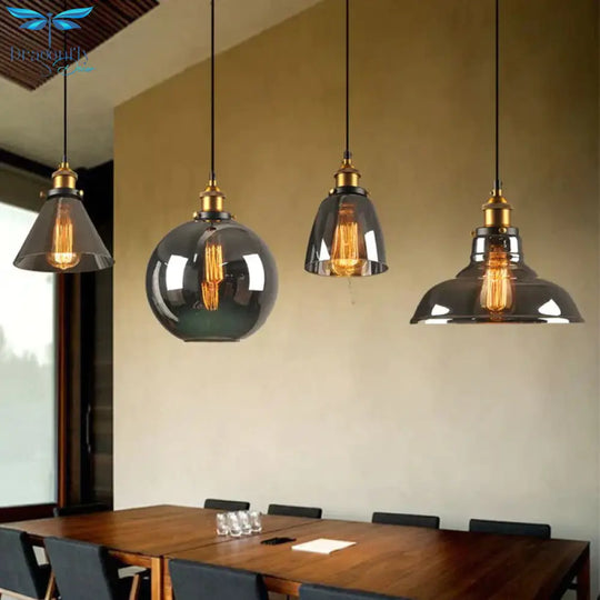 Simple American Glass Chandelier Affordable Retro Industrial Wind Cafe Bar Single Head Restaurant
