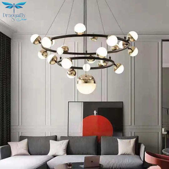 Simple And Creative Living Room Molecular Golden Chandelier Bedroom Nordic Personality Modern