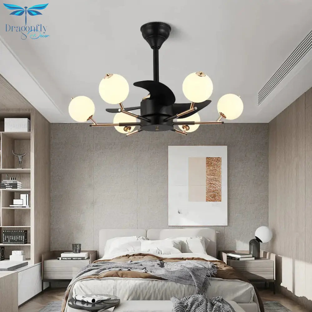 Simple And Luxurious Modern Fan Lamp Living Room Dining Study Chandelier Pendant