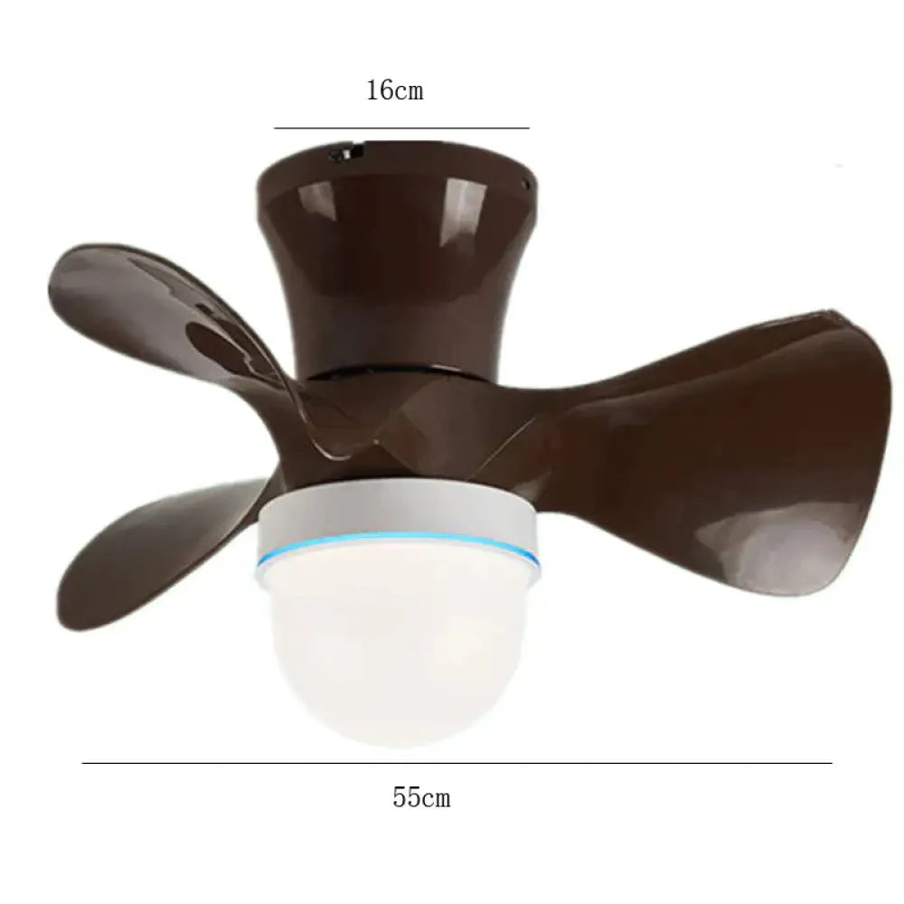 Simple Atmospheric Makaron Led Ceiling Invisible Fan Lamp Brown / B Stepless Dimming