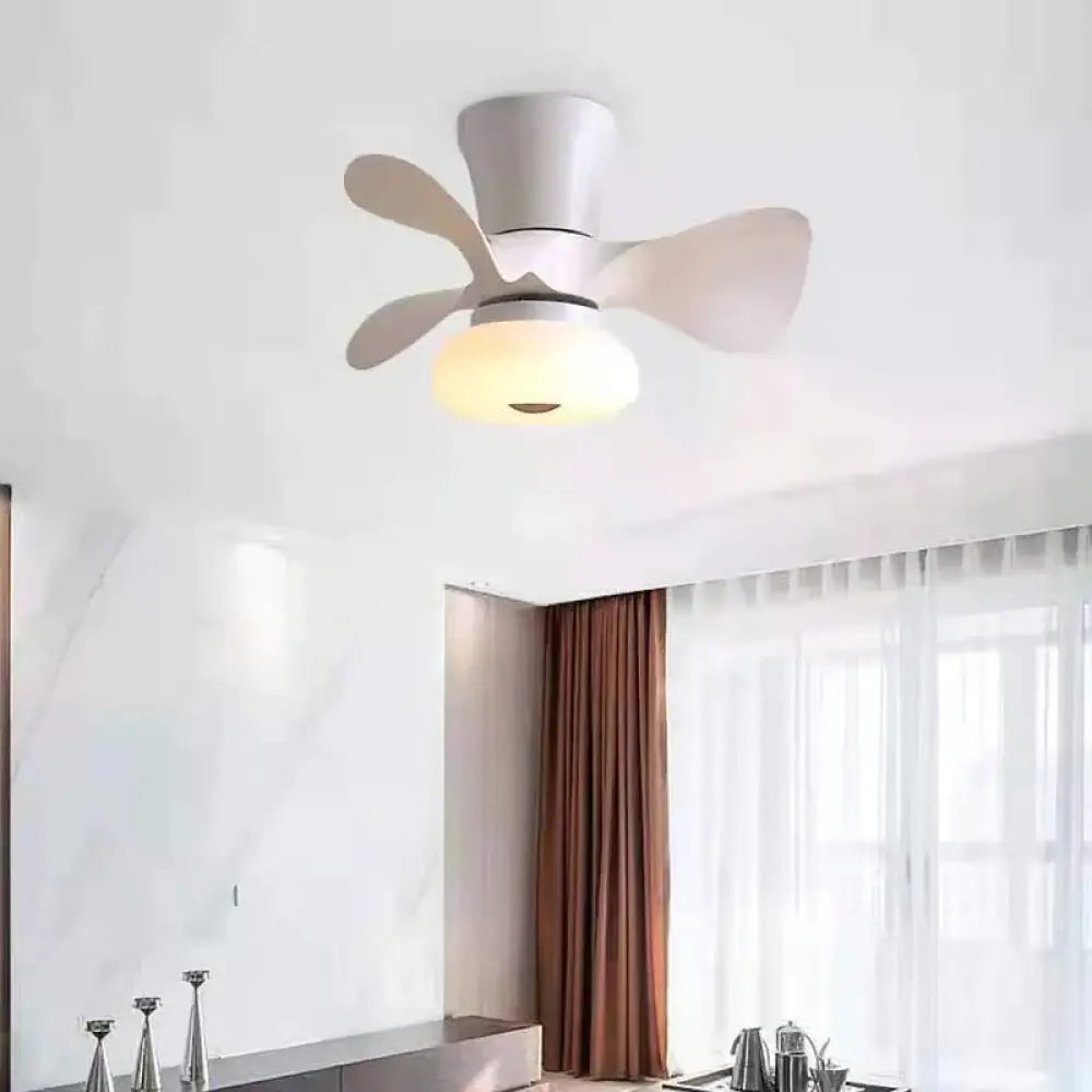 Simple Atmospheric Makaron Led Ceiling Invisible Fan Lamp Grey / A Stepless Dimming