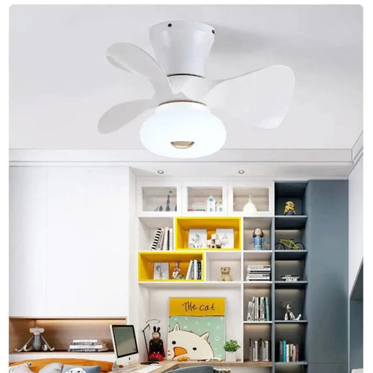 Simple Atmospheric Makaron Led Ceiling Invisible Fan Lamp White / A Stepless Dimming