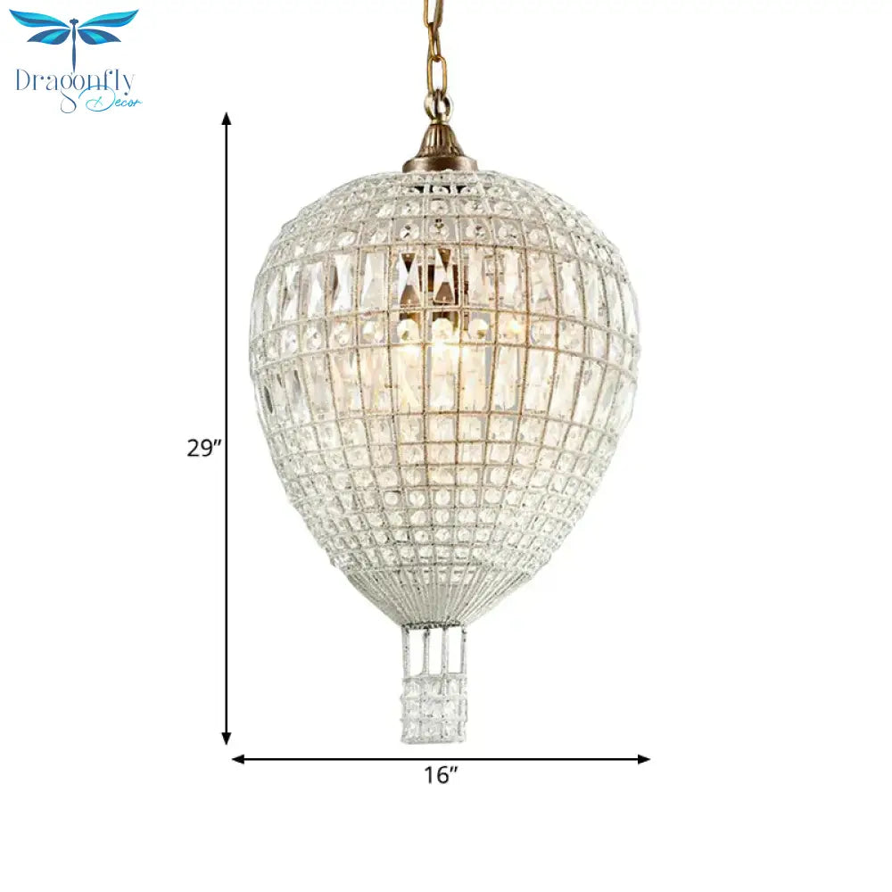 Simple Beaded Pendant Chandelier 3 Lights Metal Hanging Light Fixture In Silver For Bedroom