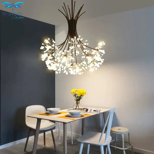 Simple Bedroom Restaurant Crystal Creative Personality Living Room Bouquet Dandelion Chandelier