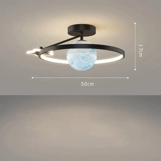 Simple Ceiling Lamp For Home Light In The Bedroom Luxury Planet Children’s Room Black / A Tri -