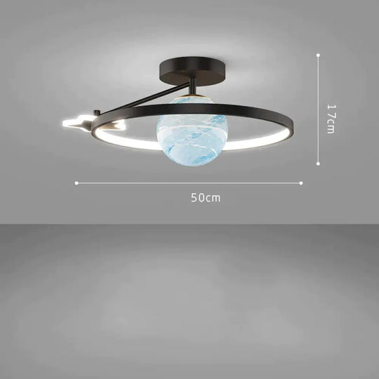 Simple Ceiling Lamp For Home Light In The Bedroom Luxury Planet Children’s Room Black / A White
