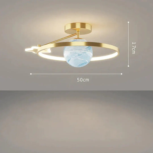 Simple Ceiling Lamp For Home Light In The Bedroom Luxury Planet Children’s Room Gold / A Tri -