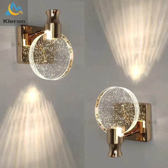 Simple Crystal Led Wall Lamp For Bathroom Bedroom Light