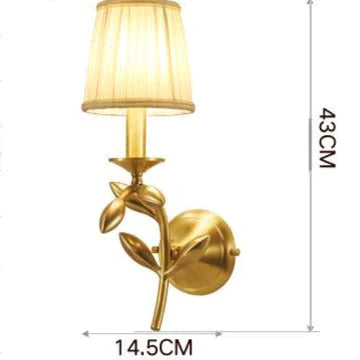 Simple European Style Flower Copper Wall Lamp Lamps