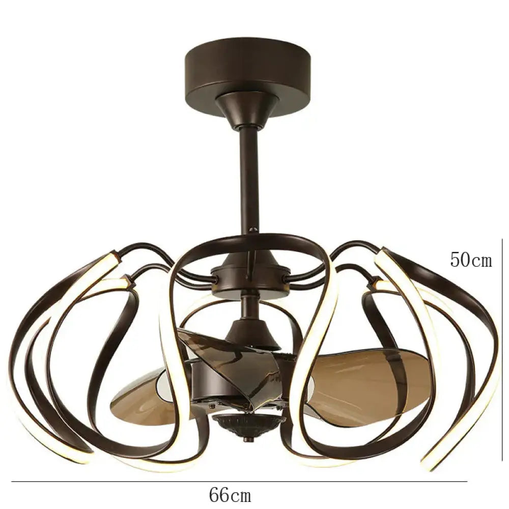 Simple Invisible Ceiling Fan Lamp Bedroom Dining Room With Electric Chandelier Integrated Coffee