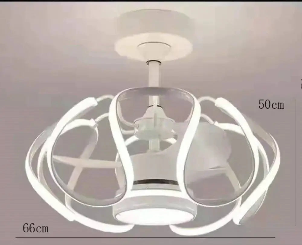 Simple Invisible Ceiling Fan Lamp Bedroom Dining Room With Electric Chandelier Integrated Coffee