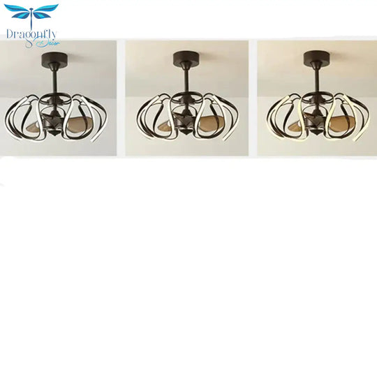 Simple Invisible Ceiling Fan Lamp Bedroom Dining Room With Electric Chandelier Integrated Pendant