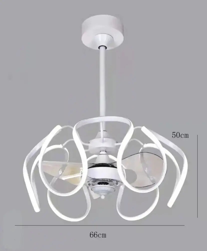 Simple Invisible Ceiling Fan Lamp Bedroom Dining Room With Electric Chandelier Integrated White / L