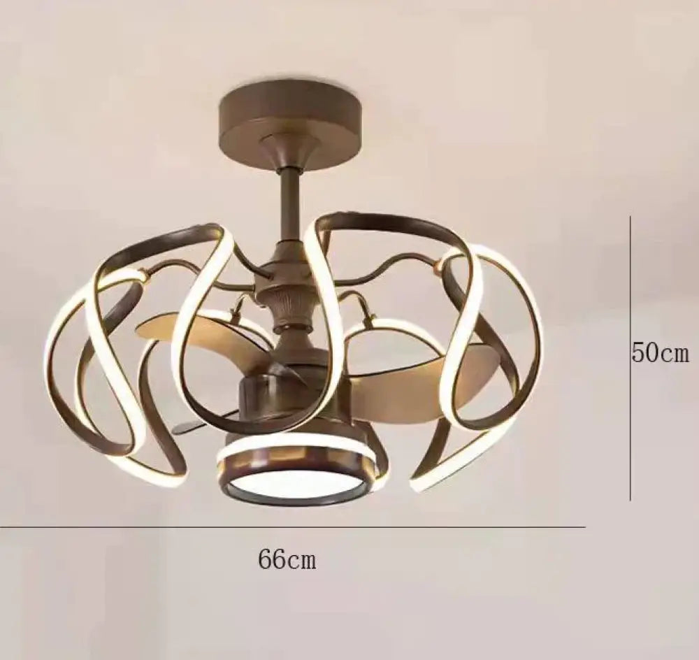 Simple Invisible Ceiling Fan Lamp Bedroom Dining Room With Electric Chandelier Integrated White