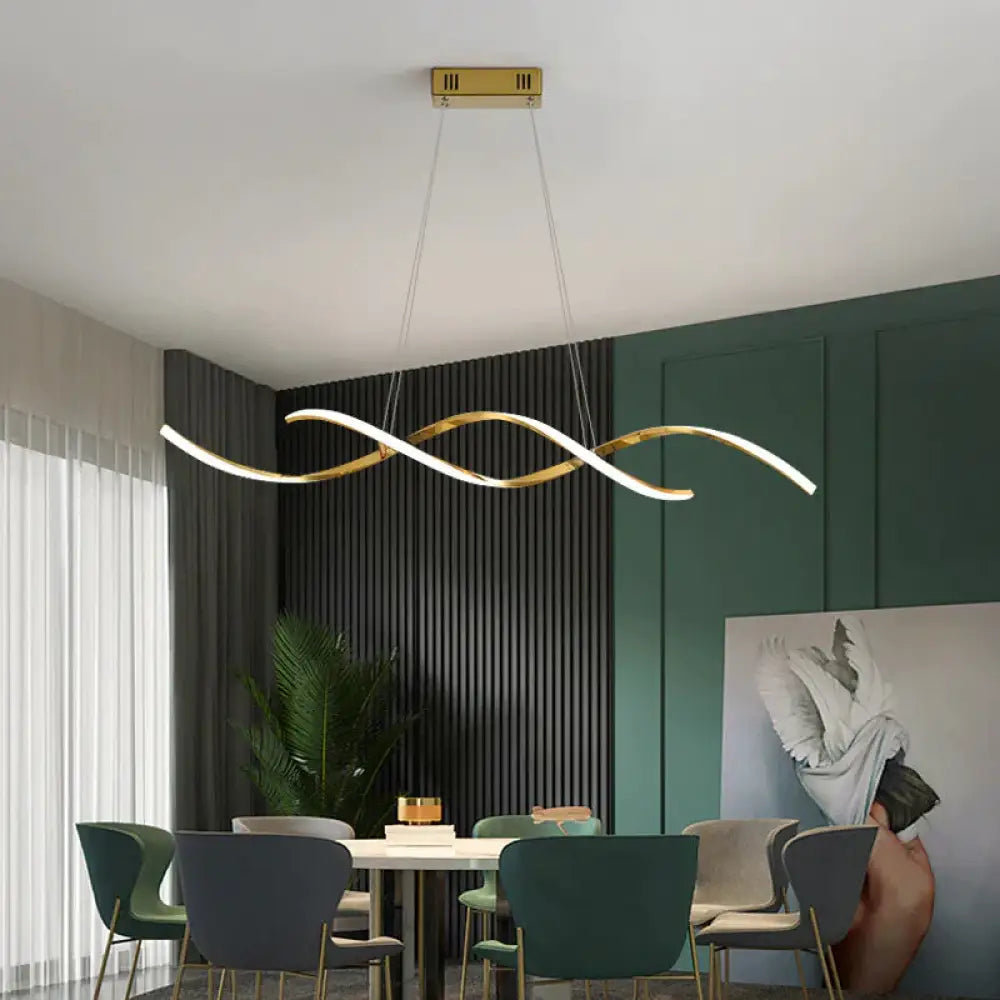 Simple Irregular Household Lamp Stainless Steel Titanium Gold Artistic Line Chandelier L90Cm /