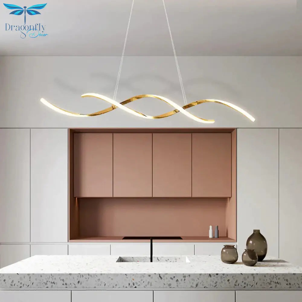 Simple Irregular Household Lamp Stainless Steel Titanium Gold Artistic Line Chandelier Pendant