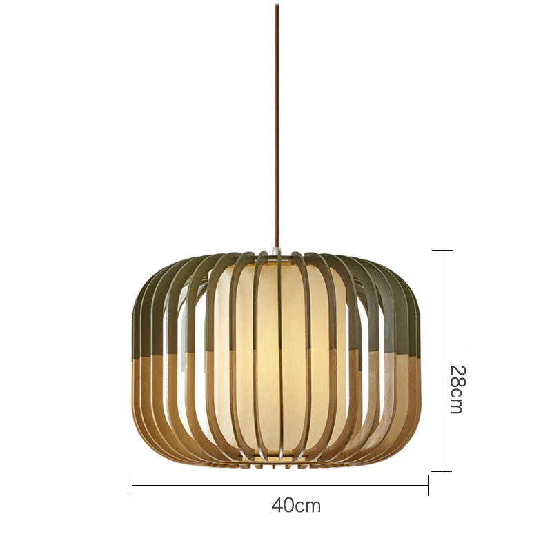 Simple Linear Lines Solid Wood Nordic Pendant 400*280Mm / No Light Source