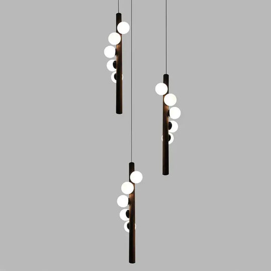 Simple Living Room Chandelier Walnut Color Dining Lamp Creative Led Color - A / White Light 5 Heads