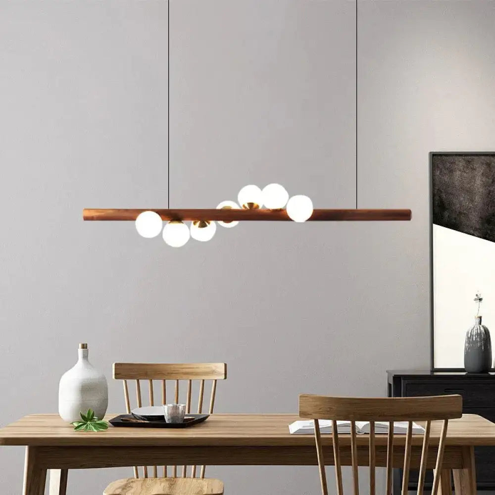 Simple Living Room Chandelier Walnut Color Dining Lamp Creative Led Color - A / White Light 7 Heads