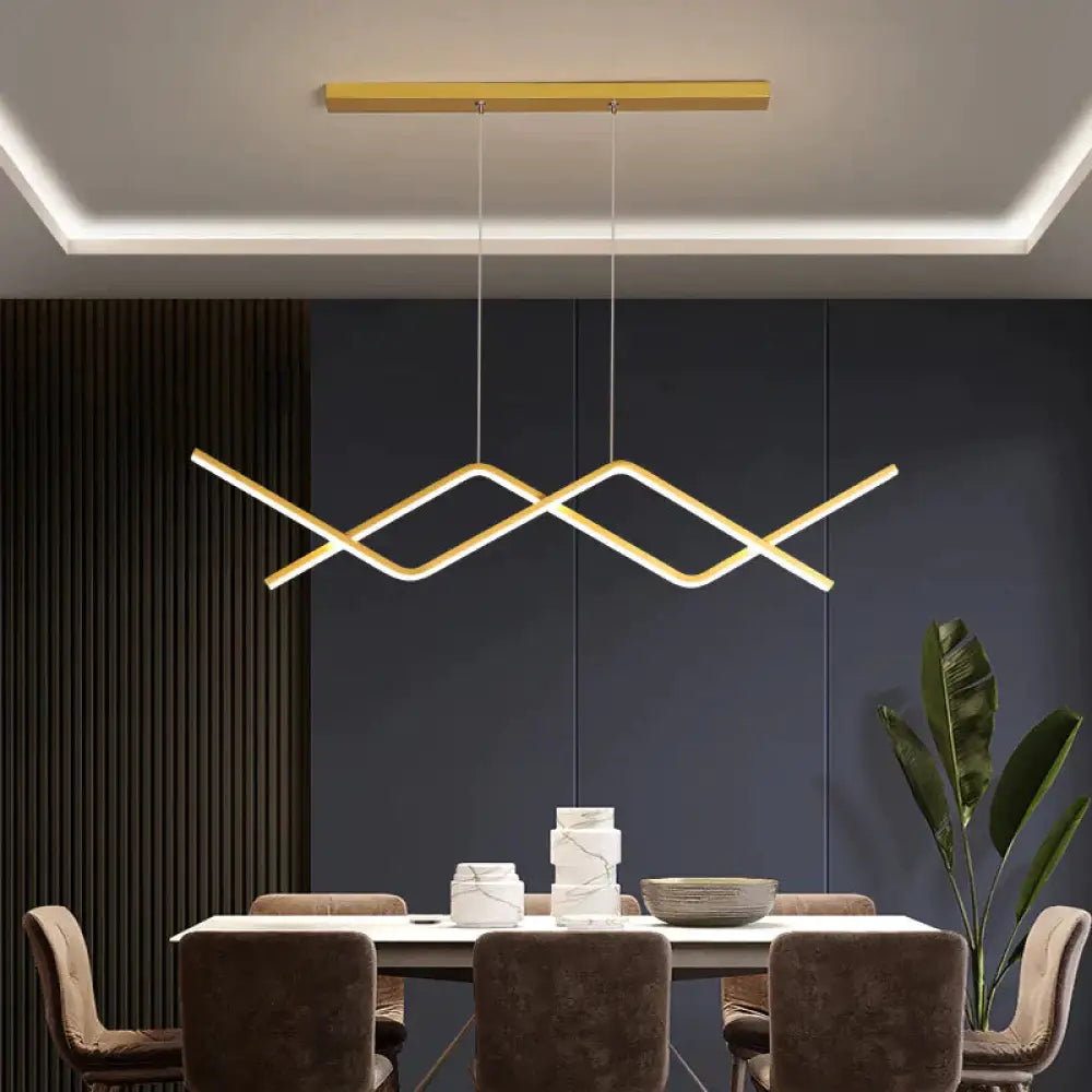 Simple Long Living Room Lamp Creative Personality Dining Bar Designer Restaurant Chandelier Gold /