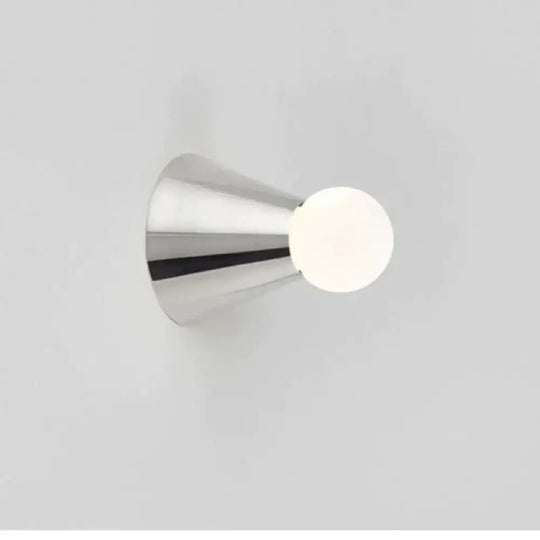 Simple Metal Tapered Led Ceiling Lamp Silver Warm Light