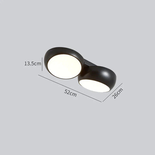 Simple Modern Atmosphere Living Room Bedroom Ceiling Lamp Black / 2 Heads Tri - Color Light