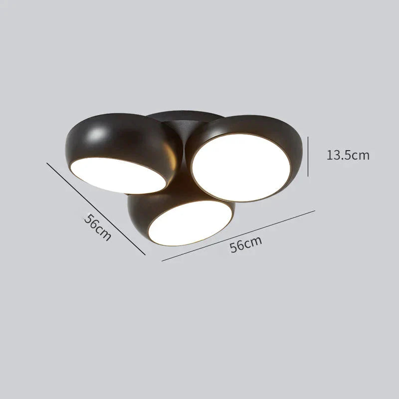 Simple Modern Atmosphere Living Room Bedroom Ceiling Lamp Black / 3 Heads Tri - Color Light