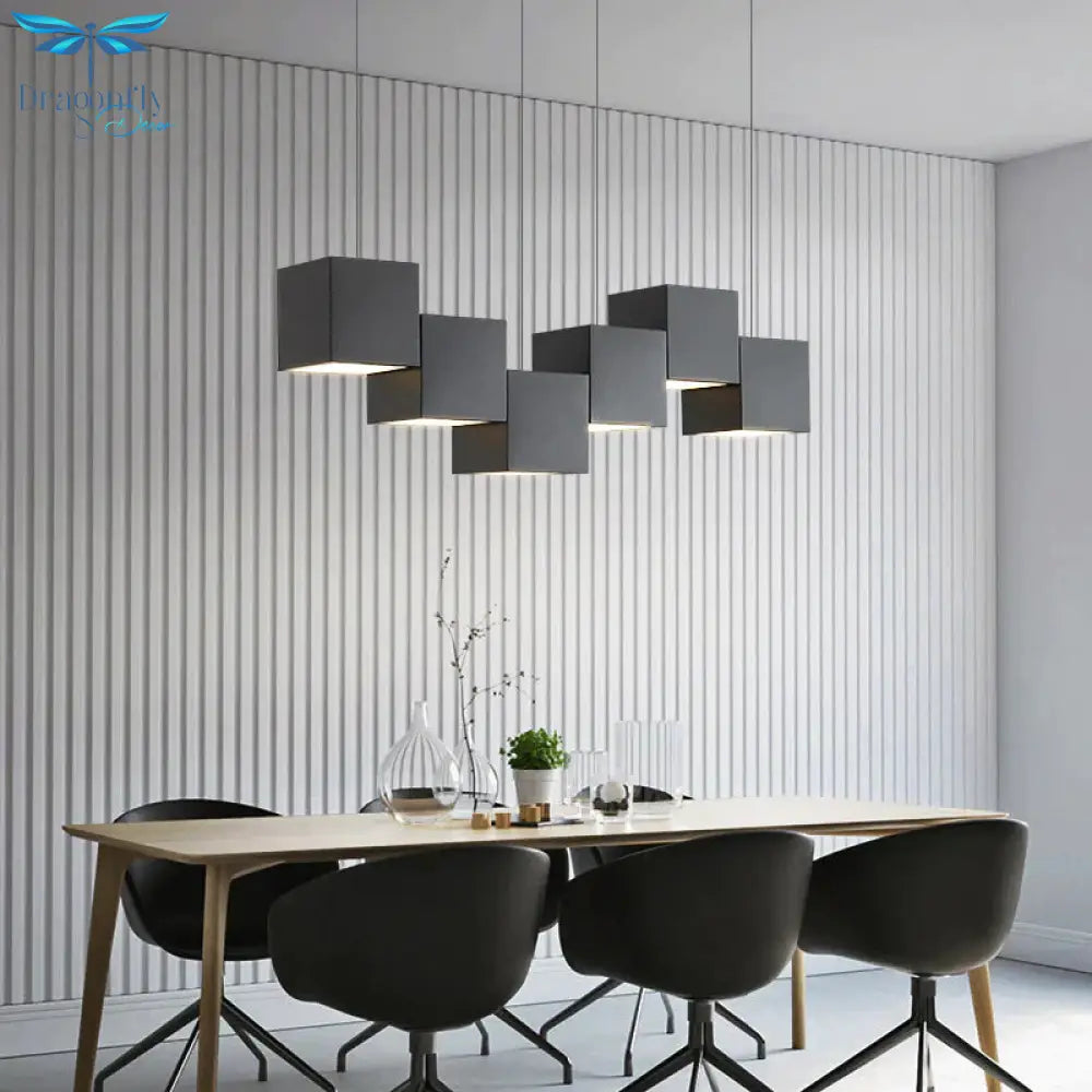 Simple Modern Bar Table Lamp Office Chandelier Designer Creative Geometric Dining Room Pendant