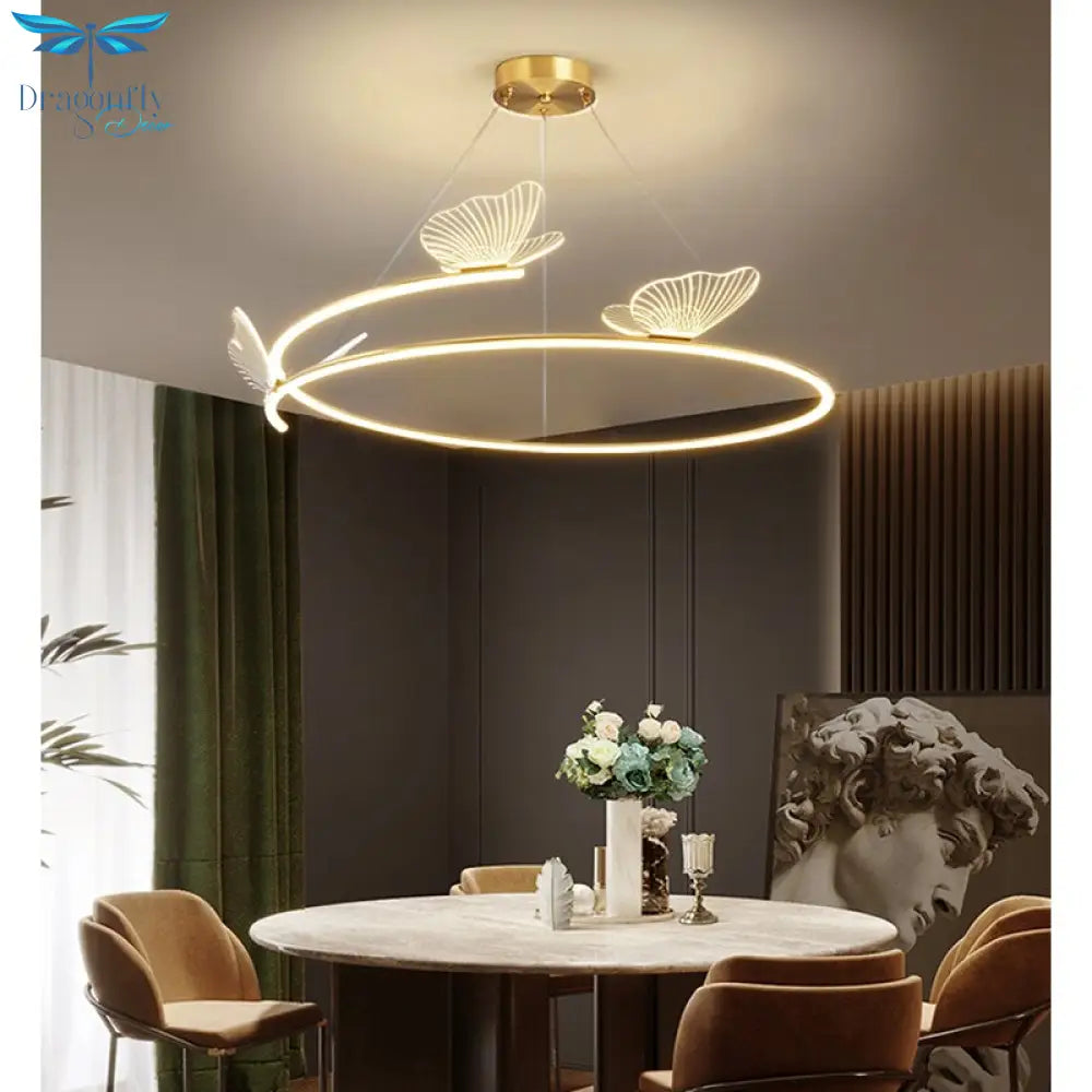 Simple Modern Fashion Lliving Room Dining Chandelier Butterfly Creative Decoration Bedroom Led Line