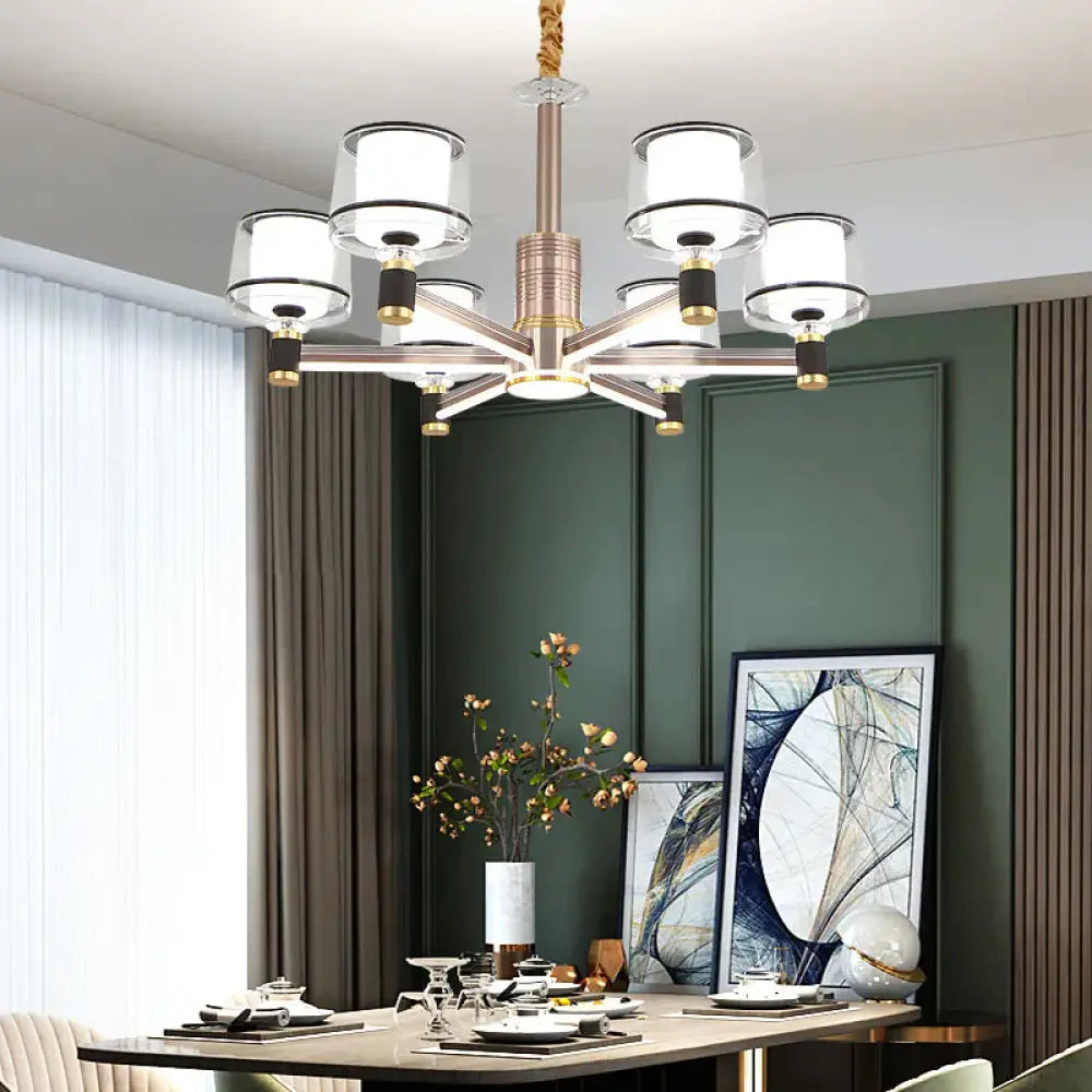 Simple Modern Living Room Lamp Atmospheric Household Arm Light Luxury Chandelier 6 Heads / Tri -