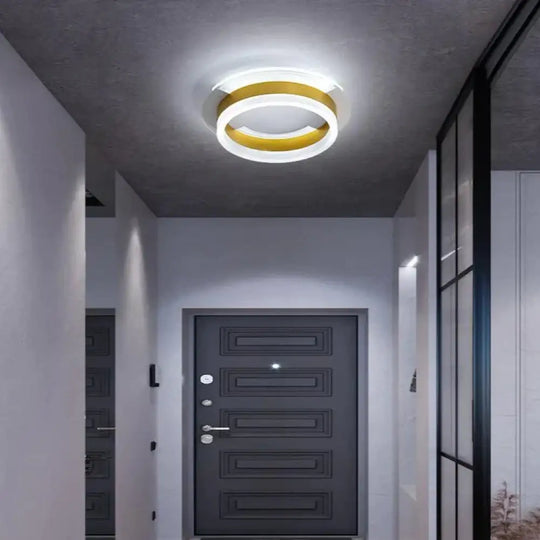Simple Personality Corridor Cloakroom Ceiling Lamp Circular - 26Cm / White Light