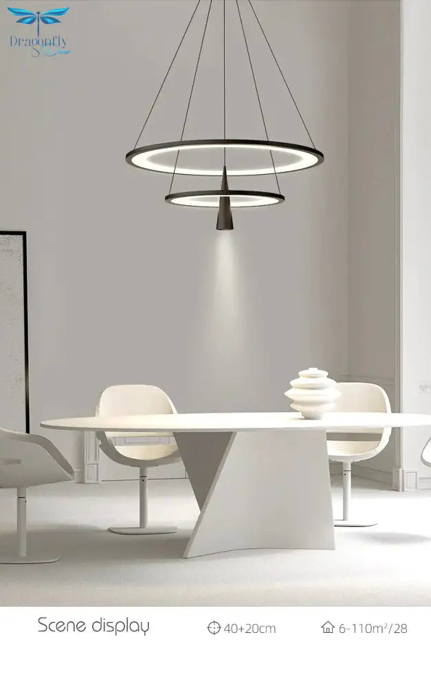 Simple Restaurant Chandelier Round Dining Table Room Lamp Modern Bedroom Study Led Living Bar