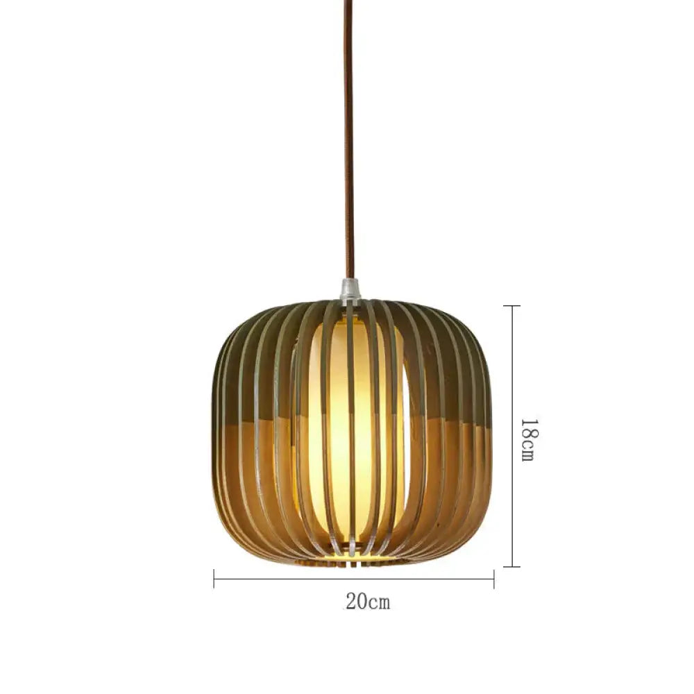 Simple Solid Wood Nordic Pendant 200*180Mm / No Light Source
